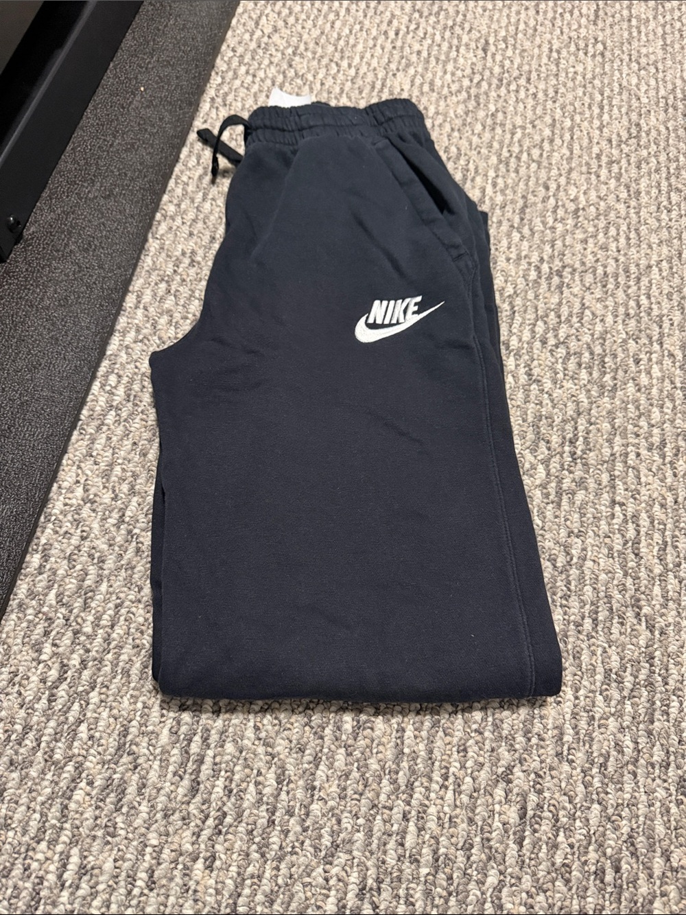 Nike Kids Black Joggers with White Swoosh